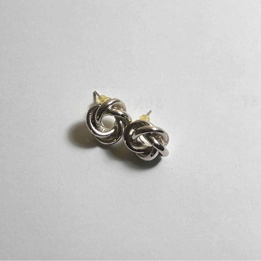 Chic Silver Knot Earrings
